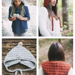 Stylish Pixie Bonnet Silver & Spice Hood  Crochet Pattern