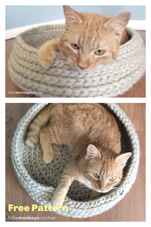 Tabby Chic Cat Bed Free Crochet Pattern