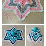 6 Point Star Baby Lovey Blanket Free Crochet Pattern