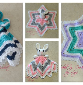 6 Point Star Baby Lovey Blanket Free Crochet Pattern