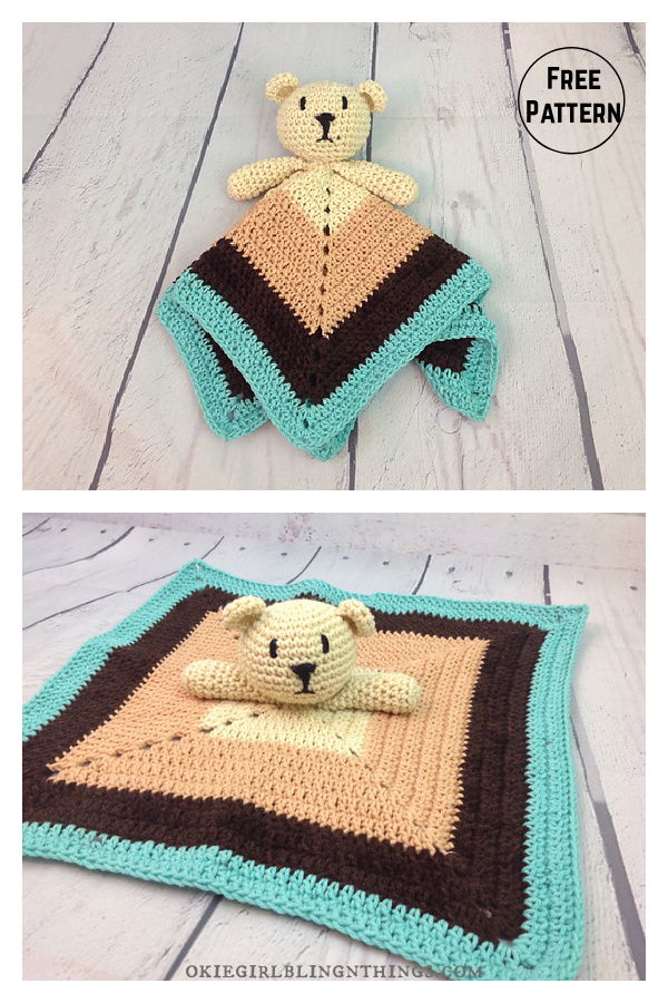 Blue Baboo Bear Lovey Free Crochet Pattern