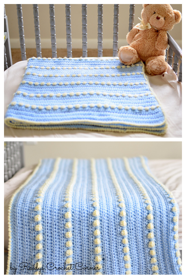 Bobble Stitch Baby Feet Blanket Free Crochet Pattern