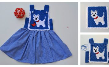 C2C Little Puppy Blue Dress Free Crochet Pattern