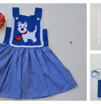 C2C Little Puppy Blue Dress Free Crochet Pattern