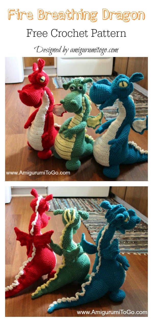 Fire Breathing Dragon Amigurumi Free Crochet Pattern