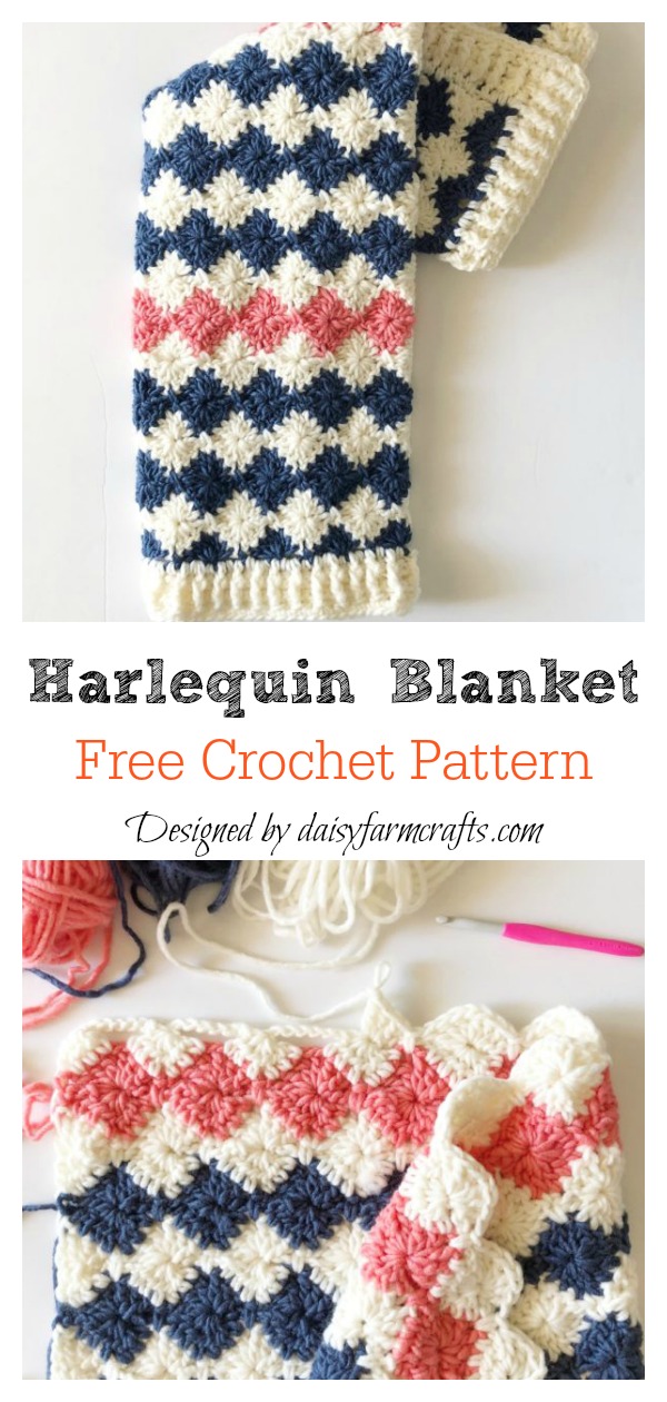Harlequin Stitch Blanket Free Crochet Pattern