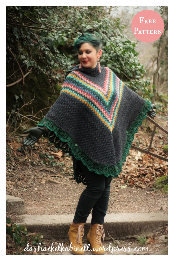 Hooded Poncho Free Crochet Pattern 