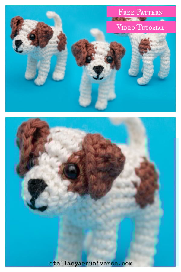 Little Puppy Jack Russell Free Crochet Pattern and Video Tutorial 