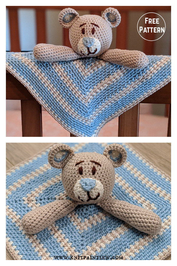 Moss Stitch Teddy Bear Lovey Free Crochet Pattern