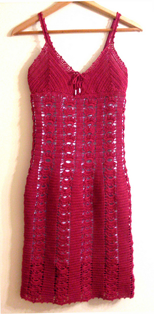 Red Cotton Dress Free Crochet Pattern