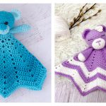 Teddy Bear Lovey Blanket Free Crochet Pattern