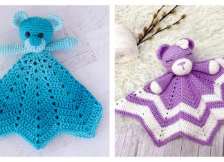 Teddy Bear Lovey Blanket Free Crochet Pattern