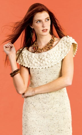 Tweed Off-Shoulder Dress Free Crochet Pattern