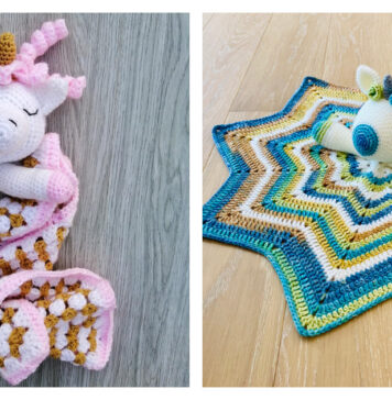 Unicorn Lovey Security Blanket Free Crochet Pattern
