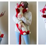 Valentine Kitty Pillow Free Crochet Pattern