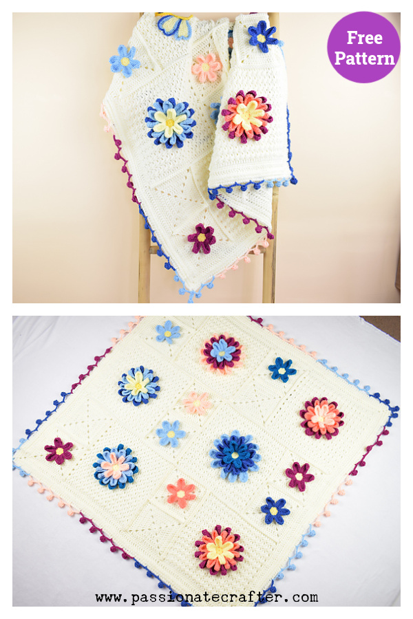 Blooming Spring Blanket Free Crochet Pattern