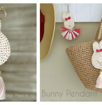 Bunny Pendant Keychain Free Crochet Pattern
