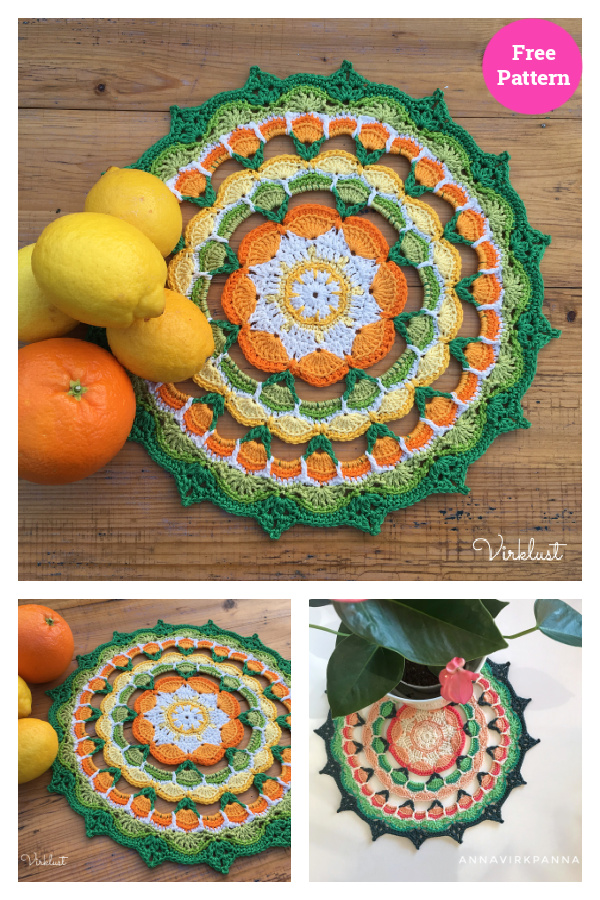 Citrus Mandala Free Crochet Pattern
