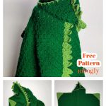 Cuddle Up Dinosaur Hooded Blanket Free Crochet Pattern