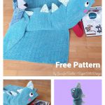 Dino Hooded Blanket Free Crochet Pattern