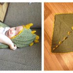 Hooded Dinosaur Blanket Free Crochet Pattern