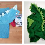 Hooded Dinosaur Blanket Free Crochet Pattern