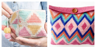 Tapestry Cosmetic Bag Free Crochet Pattern