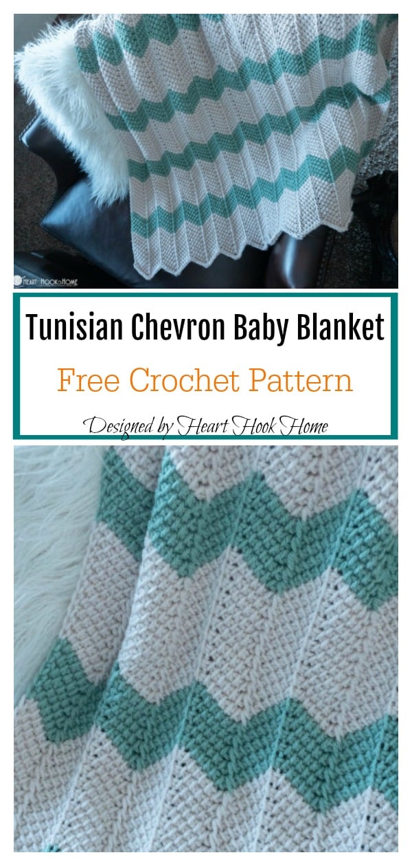 Tunisian Chevron Baby Blanket Free Crochet Pattern