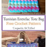 Tunisian Entrelac Tote Bag Free Crochet Pattern