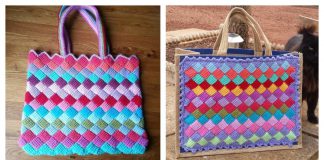 Tunisian Entrelac Tote Bag Free Crochet Pattern