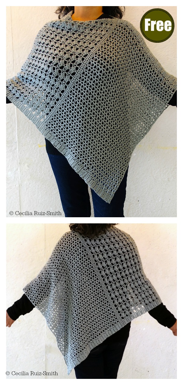 Wrapped Pearl Poncho Free Crochet Pattern