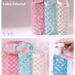 Crochet Mesh Bottle Holder Video Tutorial