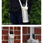 Diamond Mesh Water Bottle Holder Free Crochet Pattern