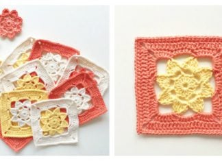 Easy Flower Squares Free Crochet Pattern