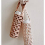 Easy Mesh Bottle Holder Free Crochet Pattern and Video Tutorial