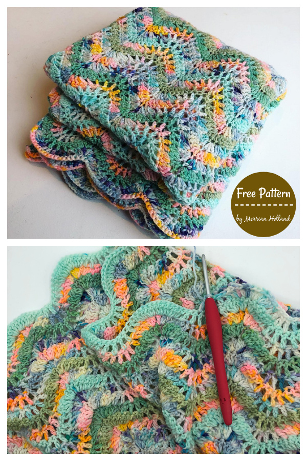 Feather and Fan Blanket Free Crochet Pattern