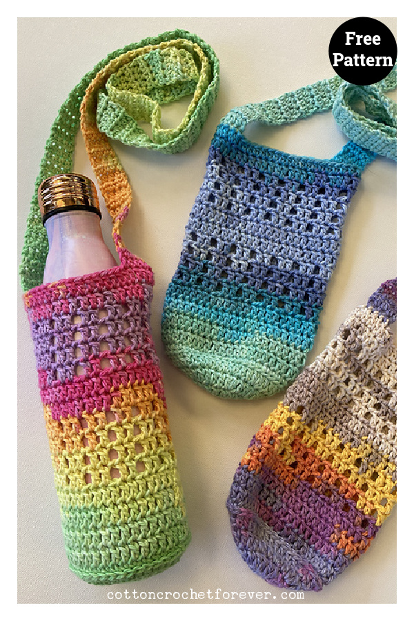 Freedom Water Bottle Holder Free Crochet Pattern