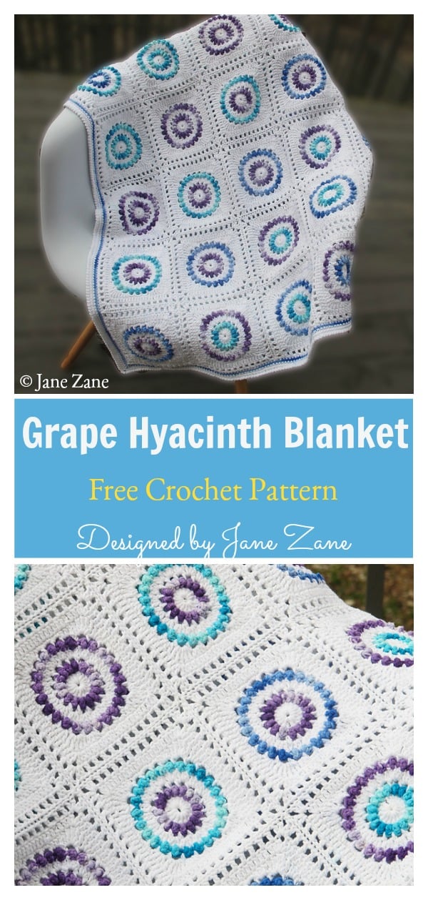 Grape Hyacinth Blanket Free Crochet Pattern
