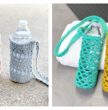Mesh Bottle Holder Free Crochet Pattern