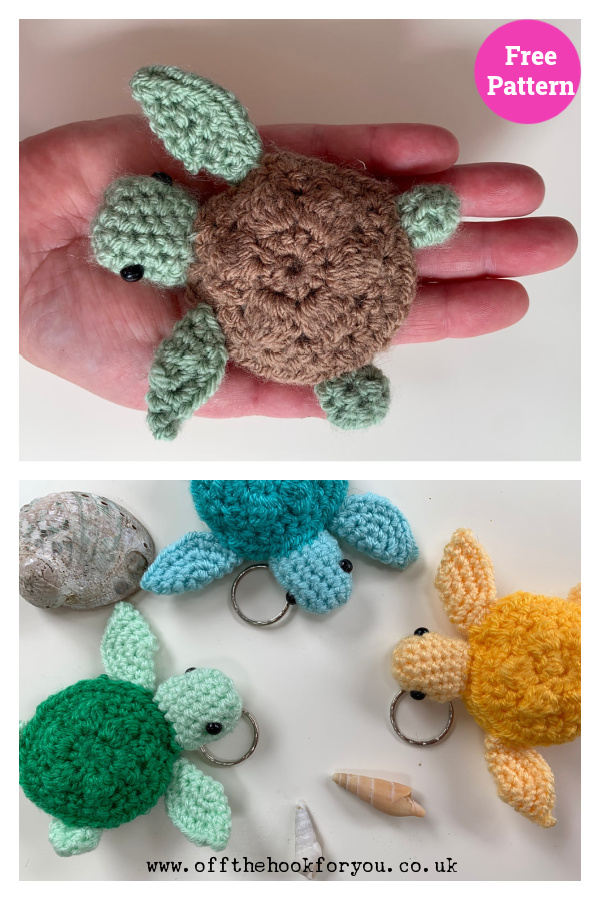 Mini Turtle Keychain Free Crochet Pattern