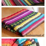 Rainbow Stitch Sampler Stripe Blanket Free Crochet Pattern