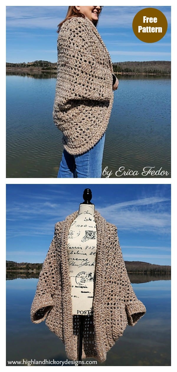 Shale Cocoon Shrug Free Crochet Pattern