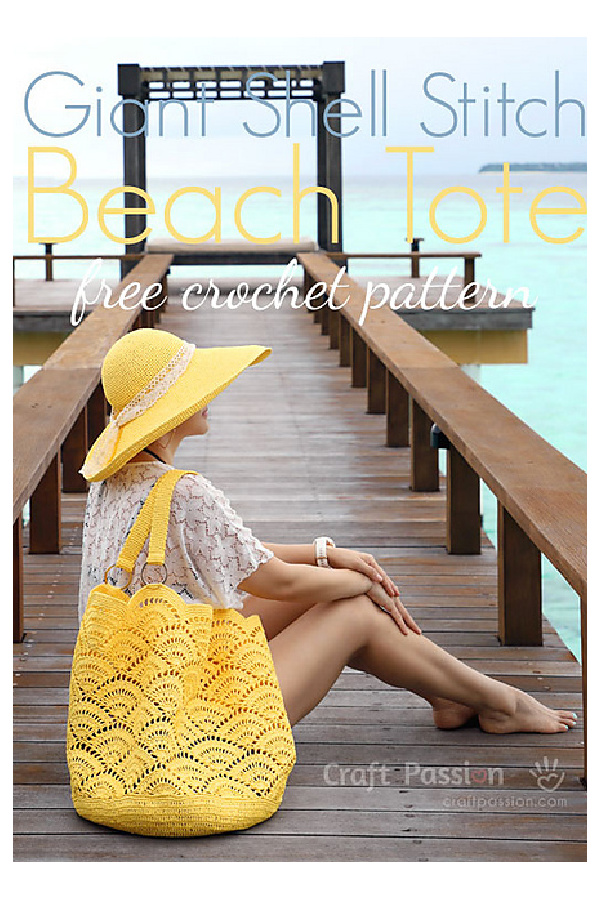 Shell Stitch Beach Tote Bag Free Crochet Pattern