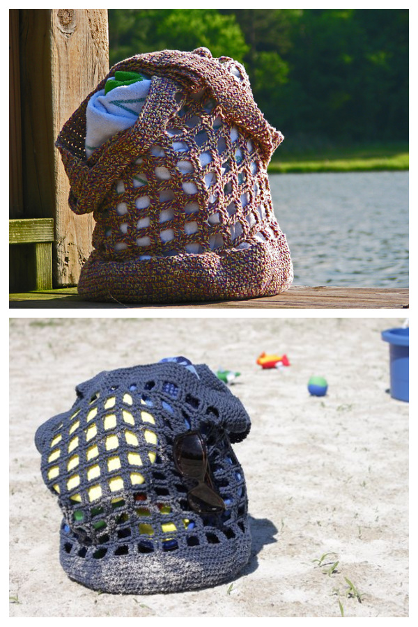 Summer Squares Beach Tote Bag Free Crochet Pattern 