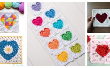 10+ Heart Granny Square Crochet Patterns