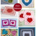 8 Heart Granny Square Free Crochet Patterns