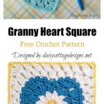 Granny Heart Square Free Crochet Pattern