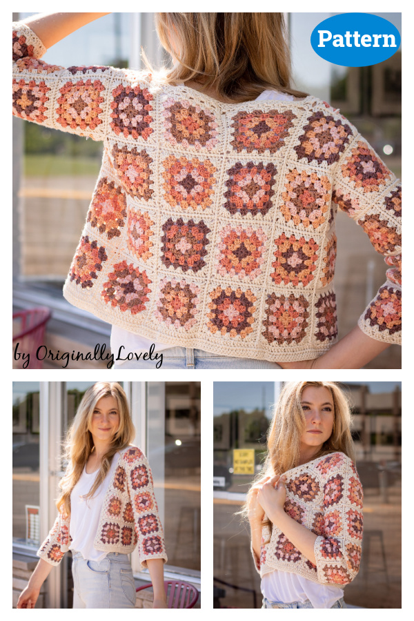 Granny Square Cardigan Crochet Pattern