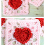 Heart Granny Square Free Crochet Pattern