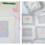 Heart Granny Square Free Crochet Pattern